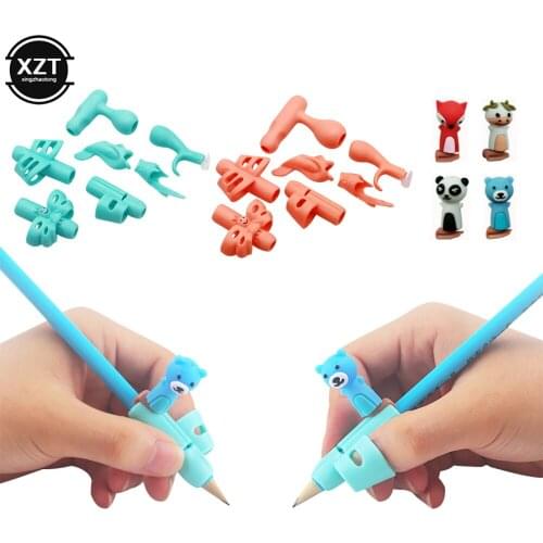 18PCS/Box Two-Finger Pencil Holder Grips Silicone Boys Girls Kids Learning Writing Correction Tool New Stationery Gift Corrector