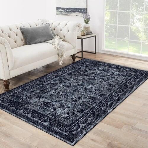 Blue grey colorful flower plant ethnic patterned carpet modern carpet living room carpet free shipping soft textured carpet