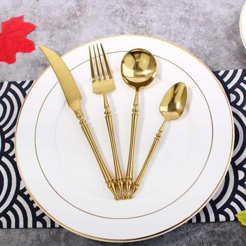 Nordic high-end legendary color seduct 304 stainless steel Western tableware tableware table fork knife teaspoon teaspoon fork