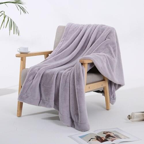 Super Soft Coral Fleece Blanket Nordic Style Sofa Cover Blanket Faux Bunny Wool Throw Sofa Cover Bedspread Flannel Blankets