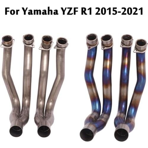 Titanium Alloy Exhaust Header Pipe Front Link Tube Connect Section Modified System Slip On Original For Yamaha YZF R1 2015-2021
