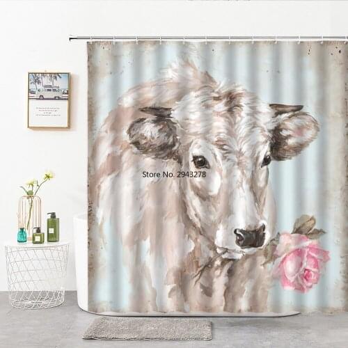 3d Shower Curtain Printed Deer, Dog, Zebra,Elephant,Bath Curtains Waterproof Cloth Washable Bathroom Shower Curtain With Hook