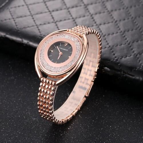 Cagarny Rose Gold Bracelet Watch Women Quartz Watches Ladies Top Brand Luxury Female Wrist Watch Girl Clock Relogio Feminino New