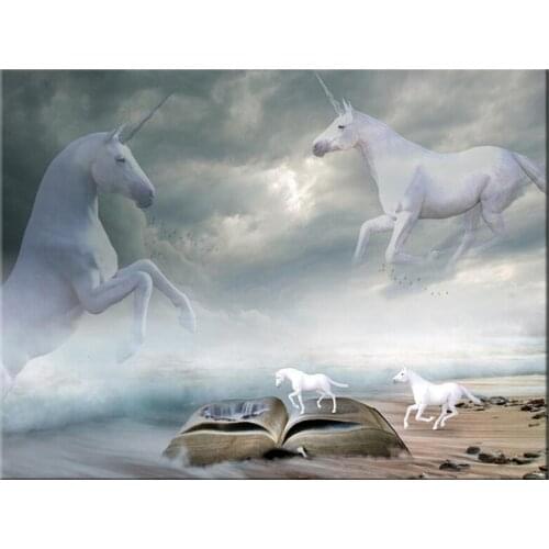 Animal Diamond Painting unicorn Cross Stitch Diamond Embroidery book horse landscape Square Round Drill Home Decoration