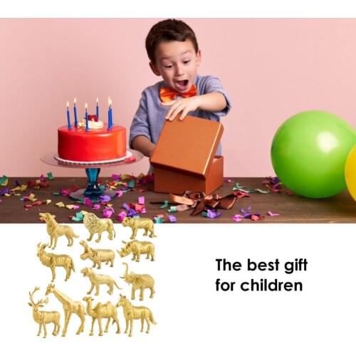 1 Set Baby Golden Animal Figures Toy Gift Land Critter Animal Model Forest Toys Kids Educational Birthday Model