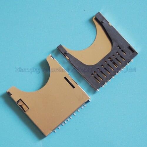 10pcs/lot 2 IN 1 SD card holder MMC SD Self-push SD card slot SD deck PUSH 11P welding feet
