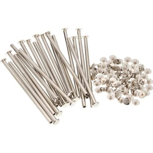 10pcs M5x100mm Iron-nickel-plated screw books Fingertight Picture books screw rivets albums butt recipes leaflet nail M5Hardware