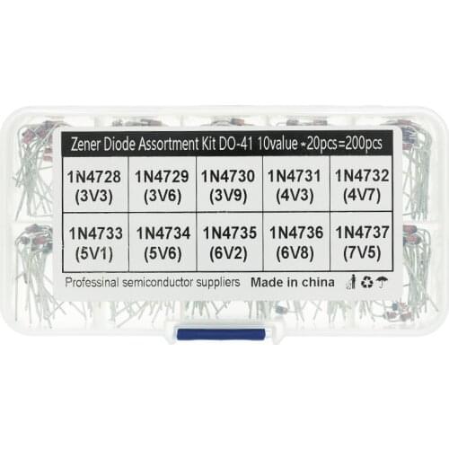10Values x 20pcs=200PCS Zener Diode Assortment diy kit Electronic set pack 3.3V 3.6V 3.9V 4.3V 4.7V 5.1V 5.6V 6.2V 6.8V 7.5V