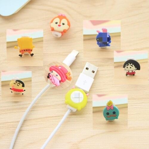 100pcs Cartoon Charger Cable Winder Protective Case Saver USB Data line Protector Earphone Cord Protection Sleeve Wire Cover
