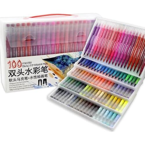 12/24/36/48/72/100 Colors Dual Tip Brush Art Markers Pen for Bullet Journals Adult Coloring Books Calligraphy Lettering