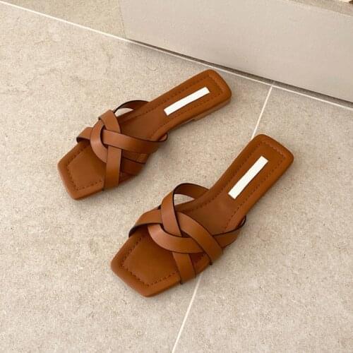 2021 Summer Flat Slippers for Women Household Non-slip Womens Shoes Low Heels Sandals Fashion Soft Indoor Slippers Women