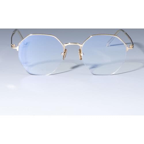 49013 Semi-Rimless Square Glasses Frames Men Women Optical Fashion Computer Glasses