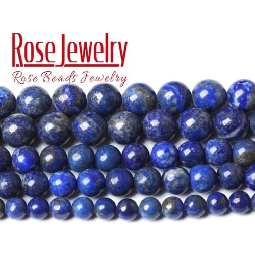 A+ Natural Real Lapis Lazuli Gemstone Beads Round Loose Stone Beads For Jewelry Making DIY Bracelets Accessories 4 6 8 10 12mm