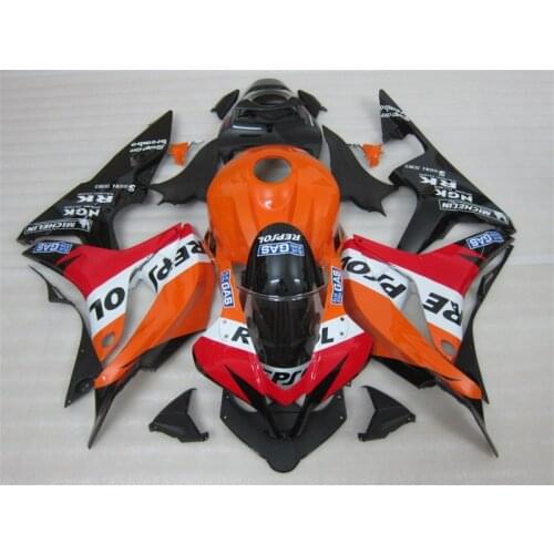 ABS full fairing kit for Honda Injection mold CBR600RR 07 08 fairings set CBR600 RR 2007 2008 red orange REPSOL bodywork DC3