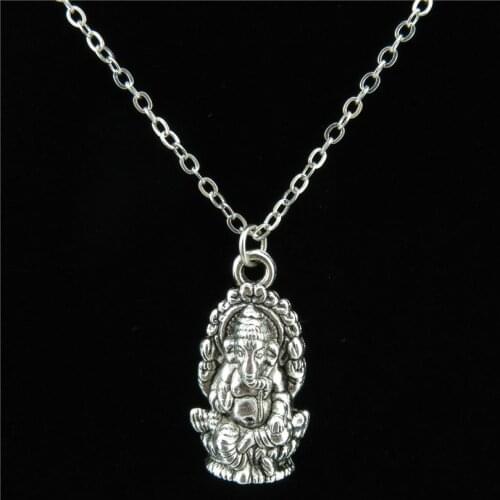 Vintge Hindu Thailand Buddha Pikanet Ganesh Pendant Collar Choker Necklace 18" Chains Necklaces Jewelry Wholesale Q21A58