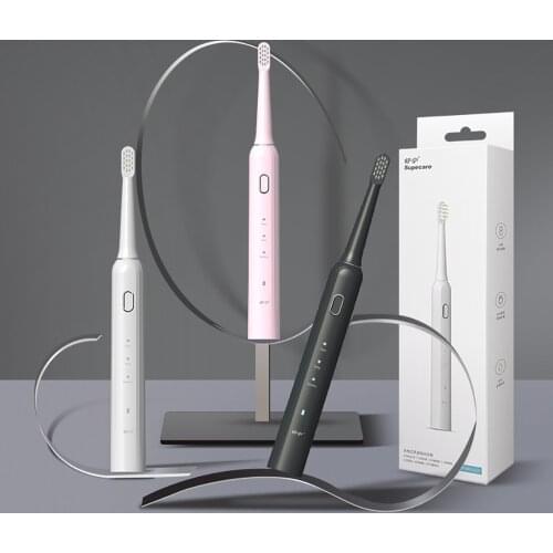 Smart Timing Electric Toothbrush For Students Adults Bright White Clean Soft Bristles Usb Rechargeable Sonic Vibrating Electric