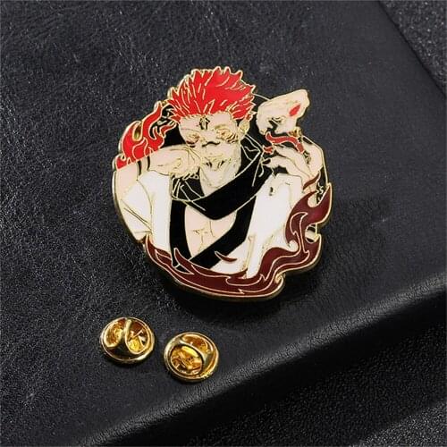 Japanese Anime Jujutsu Kaisen Enamel Brooch Cosplay Ryomen Sukuna Lapel Pin Clothes Backpack Collar Badge Jewelry Gifts for Fans