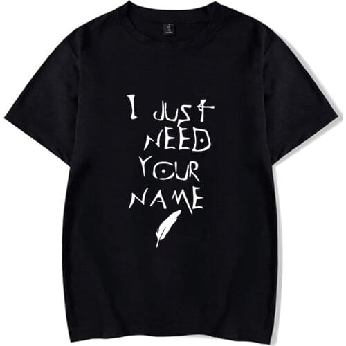 Japanese Anime Death Note Fashion T Shirt Men I Just Need Your Name Letter T-shirt Casual Cool Streetwear Tshirt