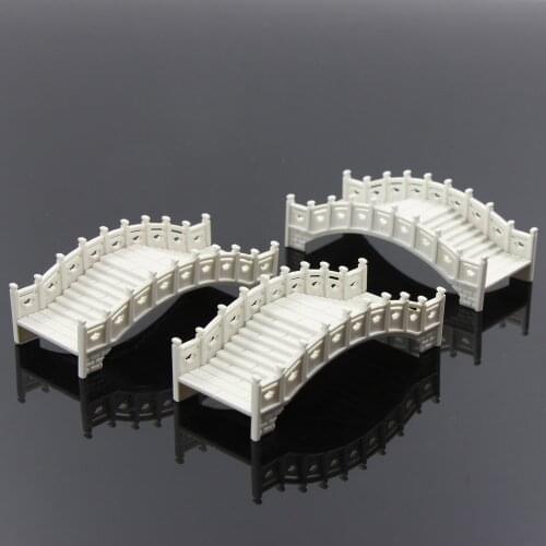 GY30 3pcs plastic arch h bridge White Chinese traditions 1:100 TT 1:75 OO Scale fairy garden accessories model building kit