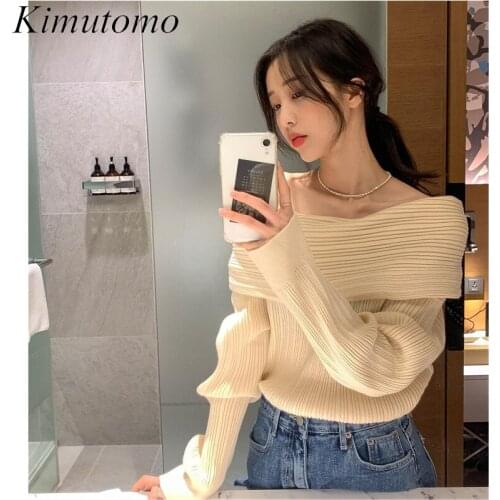 Женские пуловеры с открытыми плечами Kimutomo China At AliExpress
