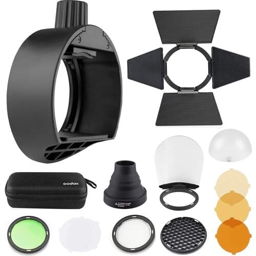 Godox AK-R1 Round Head Kit & Godox S-R1 Flash Head Adapter for Godox V860II TT685 TT600 Compatible with Camera Flash Speedlight