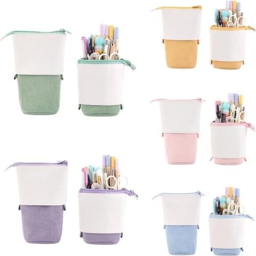 Colorful Pen Pencil Stationery PU Bag Retractable Bag Pen Holder Gifts Home Decoration Accessories Desktop Holder Ornament