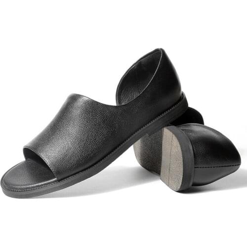 Summer Men New Fashion Leather Sandals Male Breathable Open-toed Youth Roman Sandals Men Summer Breathable Sandals Free shipping