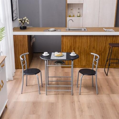 Three Colors Dining Table Set PVC Breakfast Table One Table and Two Chairs