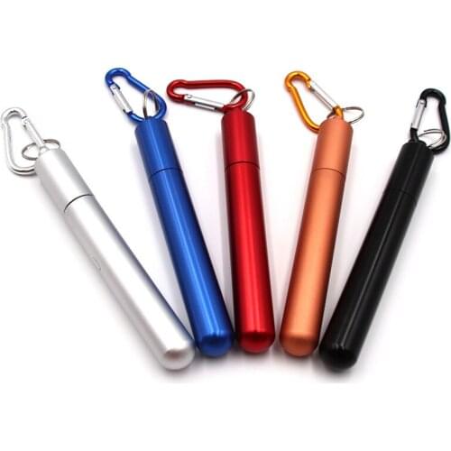 Stainless Steel Telescopic Drinking Straw Reusable Portable Straws for Travel Collapsible Colorful Drinking Straws with Brush