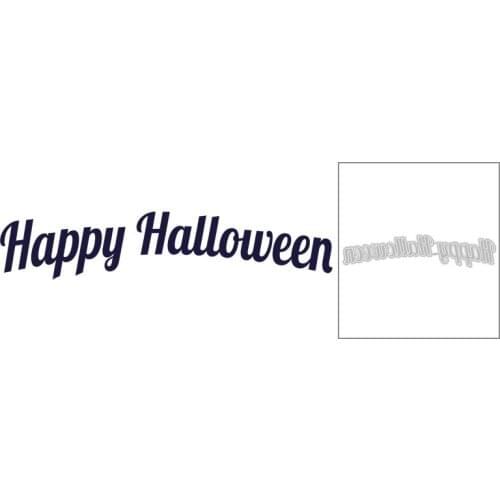 2020 New Happy Halloween Metal Cutting Dies English Words Die Cut Scrapbooking For DIY Craft Card and Paper Making no Stamps Set
