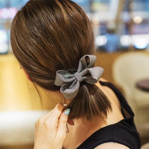 New Cute Retro Hair Bow Elasticity Headband For Women Korean Version Simple Fashion Vintage Accessories Wholesale
