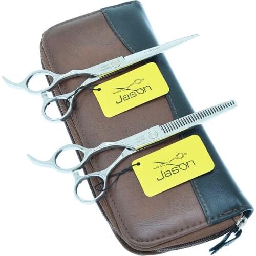 Jason 5.5/6 inch Left Hand Hairdressing Scissors Barber Cutting Thinning Styling Tools Professional Salon Haircut Shears A0046D