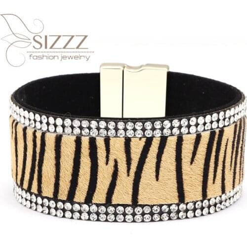 SIZZZ 2019 New leopard magnetic buckle Korean version of the show original bracelet&bangles for women