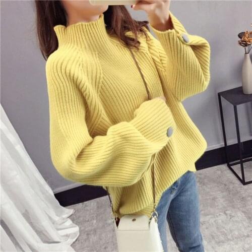 Autumn Turtleneck Sweater Pull Femme Sweaters Jumper Winter Women Sweet Knitted Sweater Women Loose Pullover HK176