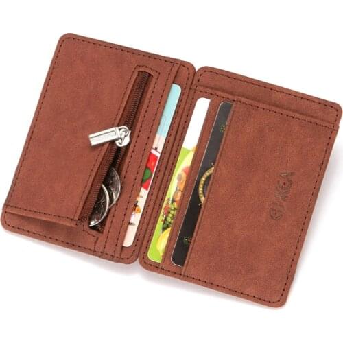 PU Leather Slim Pocket Wallet Magic Money Case Credit Card Holder Coin Purse Organizer for Men Women
