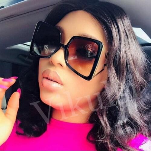 Unique Square Sunglasses Women Luxury Brand Sun Glasses Ladies Pink Shades Metal Large Trend Punk Sun Glasses For Female UV400