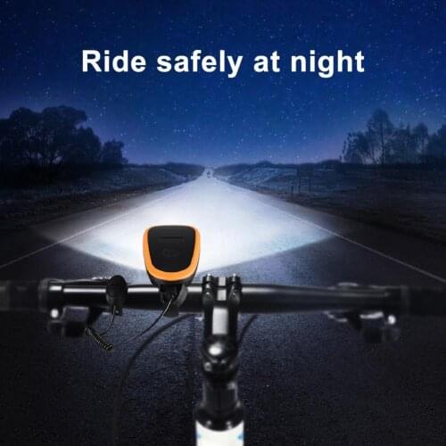 Bicycle Horn Front Light Intelligent Digital Display Waterproof 1200mAh Batteries Rechargeable 3 Modes Bike Headlight For Night