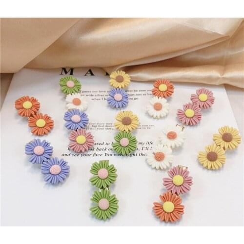 Fashion Women New Headwear Small Daisy Color Hair Clip Simple Candy Colors Duckbill Barrettes Flowers Hair Accessories For Girls