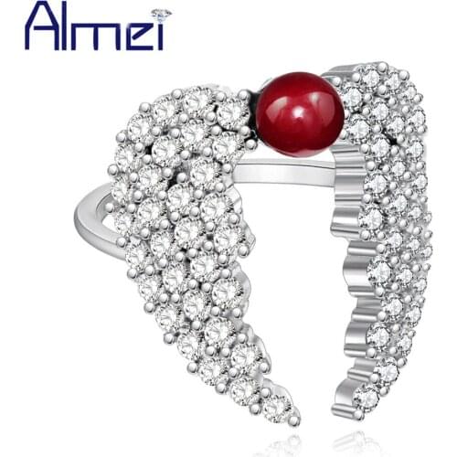 Almei Wing Costume Jewelry Rings For Women Engagement Ring Female New Year Gifts Fashion Jewellery Womens Decorating Y345