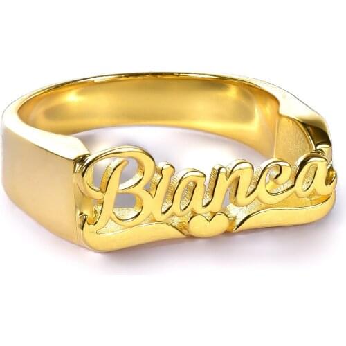 Hip Hop Gothic Name Ring Gold Plated Personalized Customized Name Ring Women Gift