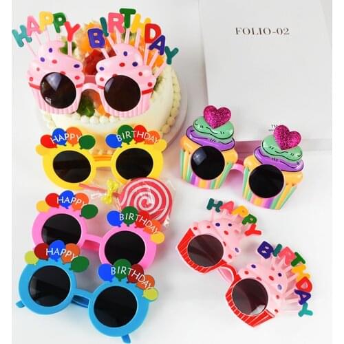 1Pc Happy Birthday Glasses Funny Novelty Eyeglasses Candle Sunglasses Party Glasses Photo Props Birthday Gift Favors for Kids