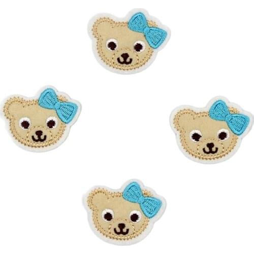 10pcs Cartoon Bear Pathes Cute Animal Badge DIY Iron On Jeans Coats Sweaters Shirts Sewing Stickers Handmade Fabric Appliques