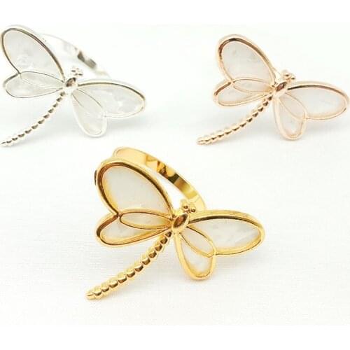 12pcs Hotel supplies Western restaurant rose gold dragonfly napkin buckle metal napkin ring napkin ring