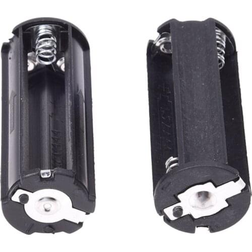 2Pcs Black Battery Holder for 3 x 1.5V AAA Batteries Flashlight Torch