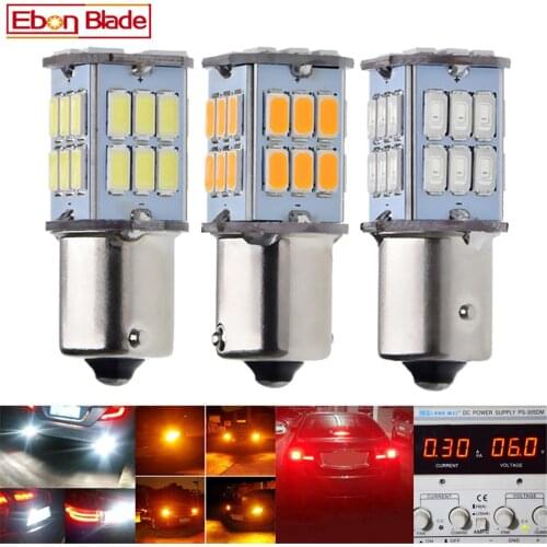 2X 1156 BA15S 1157 BAY15D BAU15S BA15D car led light 5630 smd motorcycle brake reverse lamp turn signal bulbs White Amber Red 6V