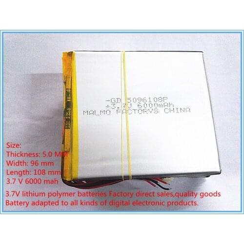 3.7 V lithium polymer battery 6000 mah lare-capacity PDA tablet PC MID 5096108