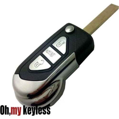 3 button new style flip remote key shell for peugeot 207 307 407 car entry keyless folding key case fob