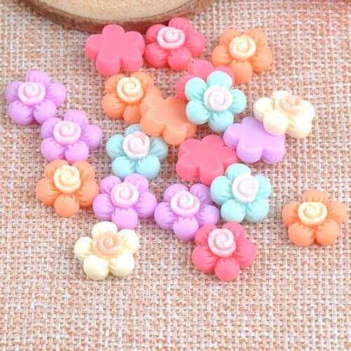 50PCS Lovely Sunflower Flatback Resin Cabochons Scrapbook Craft 11mm DIY Phone Decor Party Decoration Headwear AccessoriesCP1483