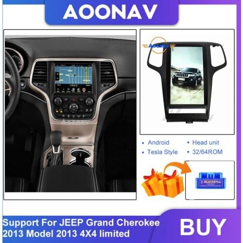 Car HD vertical touch screen Tesla GPS For-JEEP Grand Cherokee 2013 Model 2013 4X4 limited Auto Stereo Radio Multimedia Player