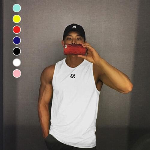 Quick Dry Men Singlets Sleeveless Gym Tank Tops Workout Muscle Athletic Running Training Bodybuilding Fitness Shirts